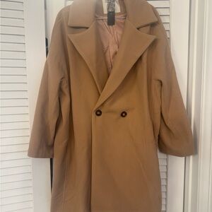 Classic Tan Double-Breasted Women’s Coat